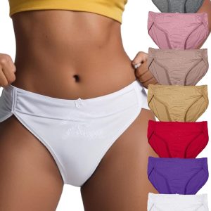 12 Pack Women's Cotton Bikini Underwear, Underwear Cotton Hipster Panties, High Rise Briefs Soft Strench Breathable Ladies