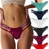 12 Pack Womens Lace Thongs Underwear Seamless T Back Low Waist Through Panties