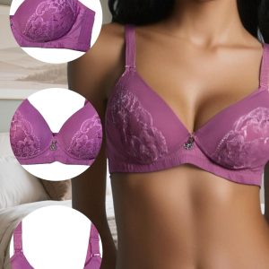 6 Pack Comfortable Wireless T Shirt Bra Seamless, Push Up Full Coverage Bras for Women B Cup C Cup