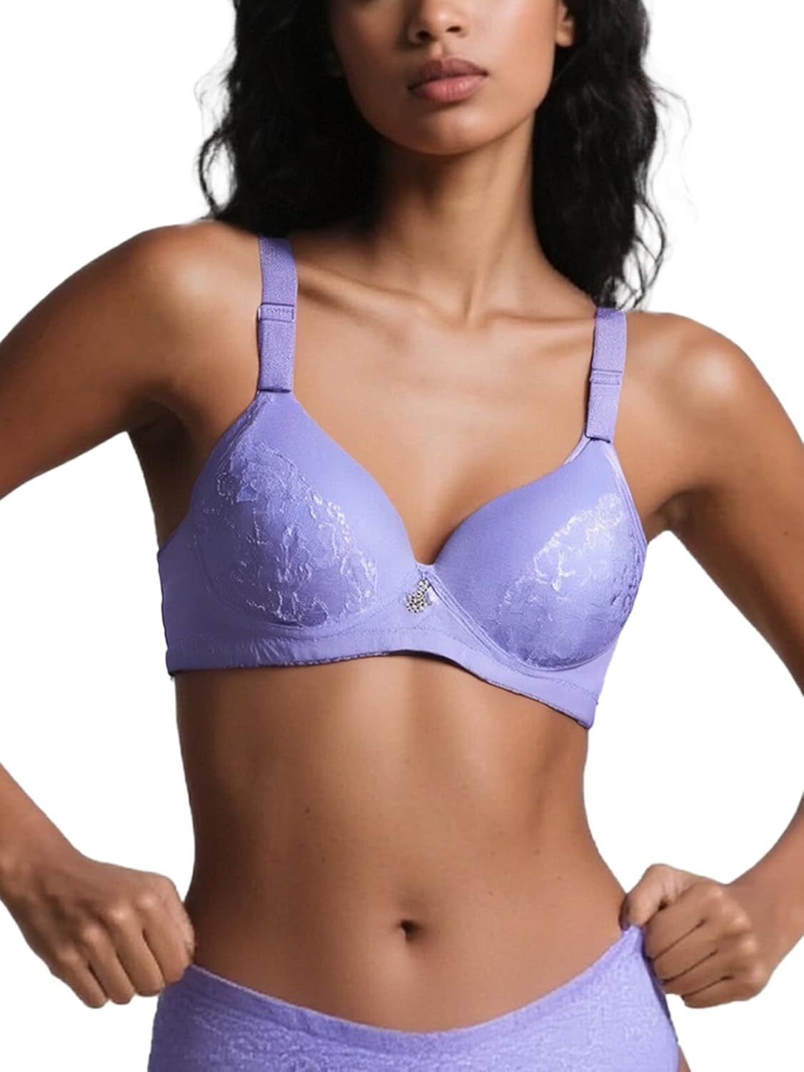 6 Pack Comfortable Wireless T Shirt Bra Seamless, Push Up Full Coverage Bras for Women B Cup C Cup