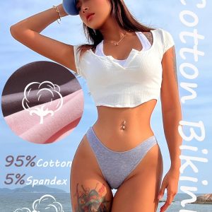 6 Pack Cotton Underwear for Women Cute Low Rise Bikini Panties High Cut Breathable Sexy Hipster Womens Cheeky S-XL