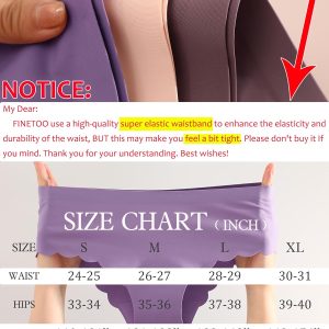 6 pack Seamless Underwear for Women Sexy Low Rise Hipster Wave Edge No Show Bikini Panties Womens Cheeky S-XL