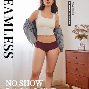 6 pack Seamless Underwear for Women Sexy Low Rise Hipster Wave Edge No Show Bikini Panties Womens Cheeky S-XL
