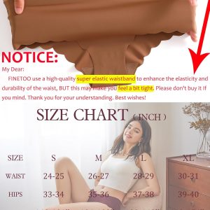 6 pack Seamless Underwear for Women Sexy Low Rise Hipster Wave Edge No Show Bikini Panties Womens Cheeky S-XL