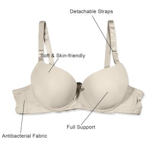6 Pack Womens Wireless Push Up Bras for Women Full Coverage No Underwire Everyday Bras T-Shirt Bras B Cup C Cup
