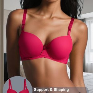 6 Pack Womens Wireless Push Up Bras for Women Full Coverage No Underwire Everyday Bras T-Shirt Bras B Cup C Cup