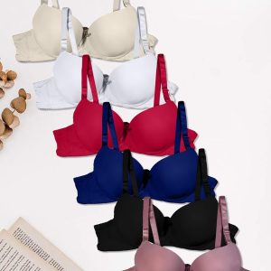 6 Pack Womens Wireless Push Up Bras for Women Full Coverage No Underwire Everyday Bras T-Shirt Bras B Cup C Cup
