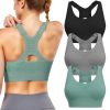 Adjustable Sports Bras for Women: 3 Pack High Support Padded Racerback Sport for Large Bust Workout Running Gym