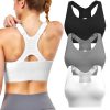 Adjustable Sports Bras for Women: 3 Pack High Support Padded Racerback Sport for Large Bust Workout Running Gym