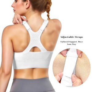 Adjustable Sports Bras for Women: 3 Pack High Support Padded Racerback Sport for Large Bust Workout Running Gym