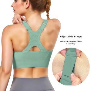 Adjustable Sports Bras for Women: 3 Pack High Support Padded Racerback Sport for Large Bust Workout Running Gym