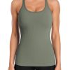 ATTRACO Ribbed Workout Tank Tops for Women with Built in Bra Tight Racerback Scoop Neck Athletic Top