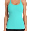 ATTRACO Ribbed Workout Tank Tops for Women with Built in Bra Tight Racerback Scoop Neck Athletic Top
