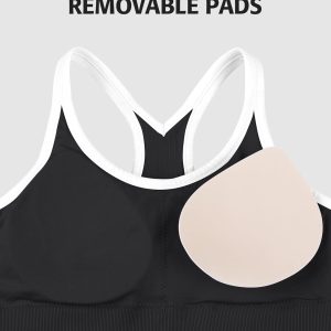 ATTRACO Ribbed Workout Tank Tops for Women with Built in Bra Tight Racerback Scoop Neck Athletic Top