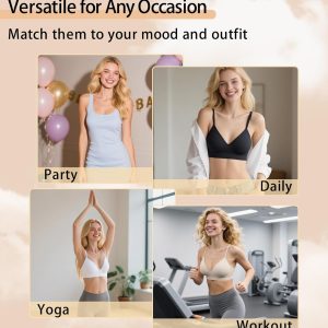 Bras for Women No Underwire - Wireless Comfortable Plunge Full Coverage Bralette Plus Size Sports Tshirt Bra