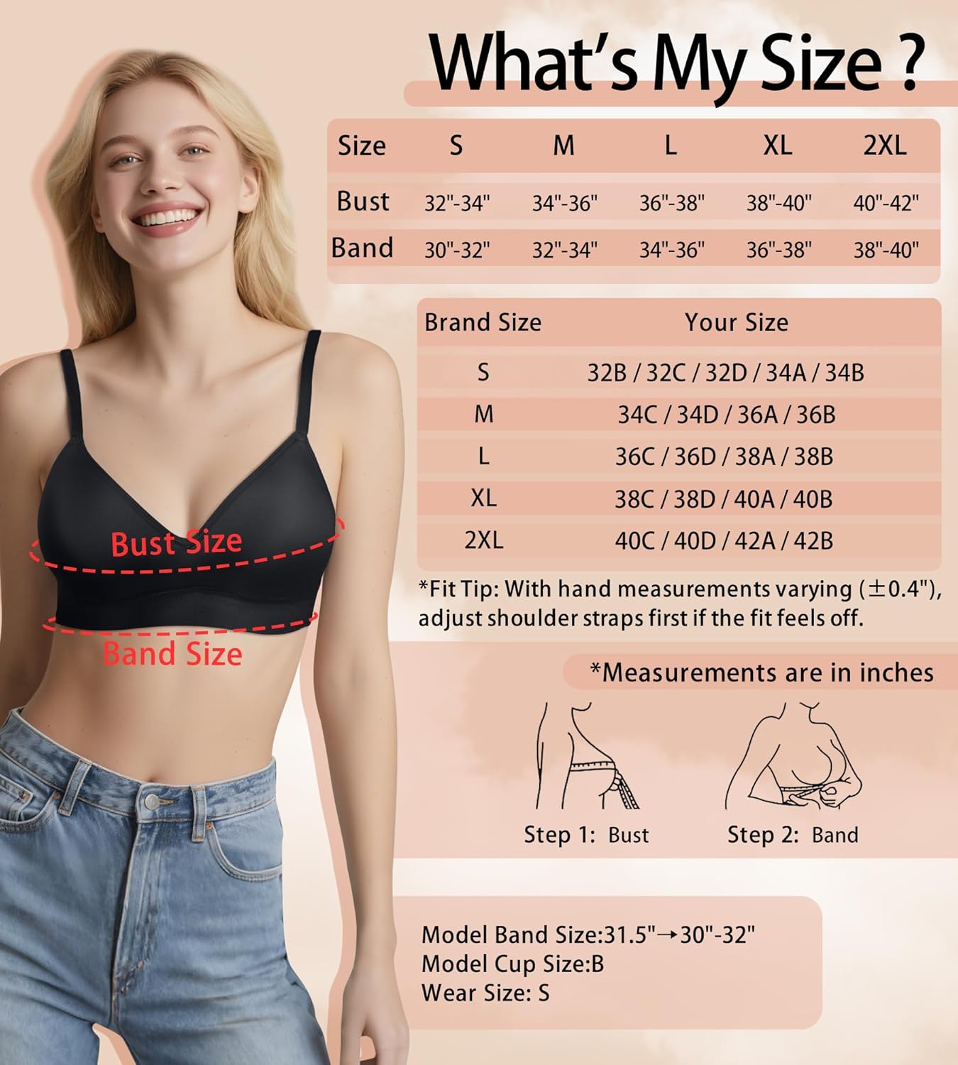 Bras for Women No Underwire - Wireless Comfortable Plunge Full Coverage Bralette Plus Size Sports Tshirt Bra