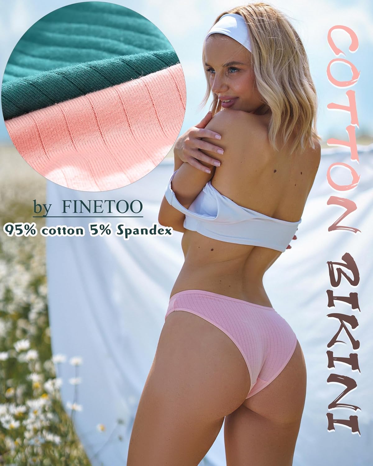 Cotton Underwear for Women Sexy Low Rise Ribbed Hipster Breathable Soft Womens Bikini Panties Cheeky S-3XL