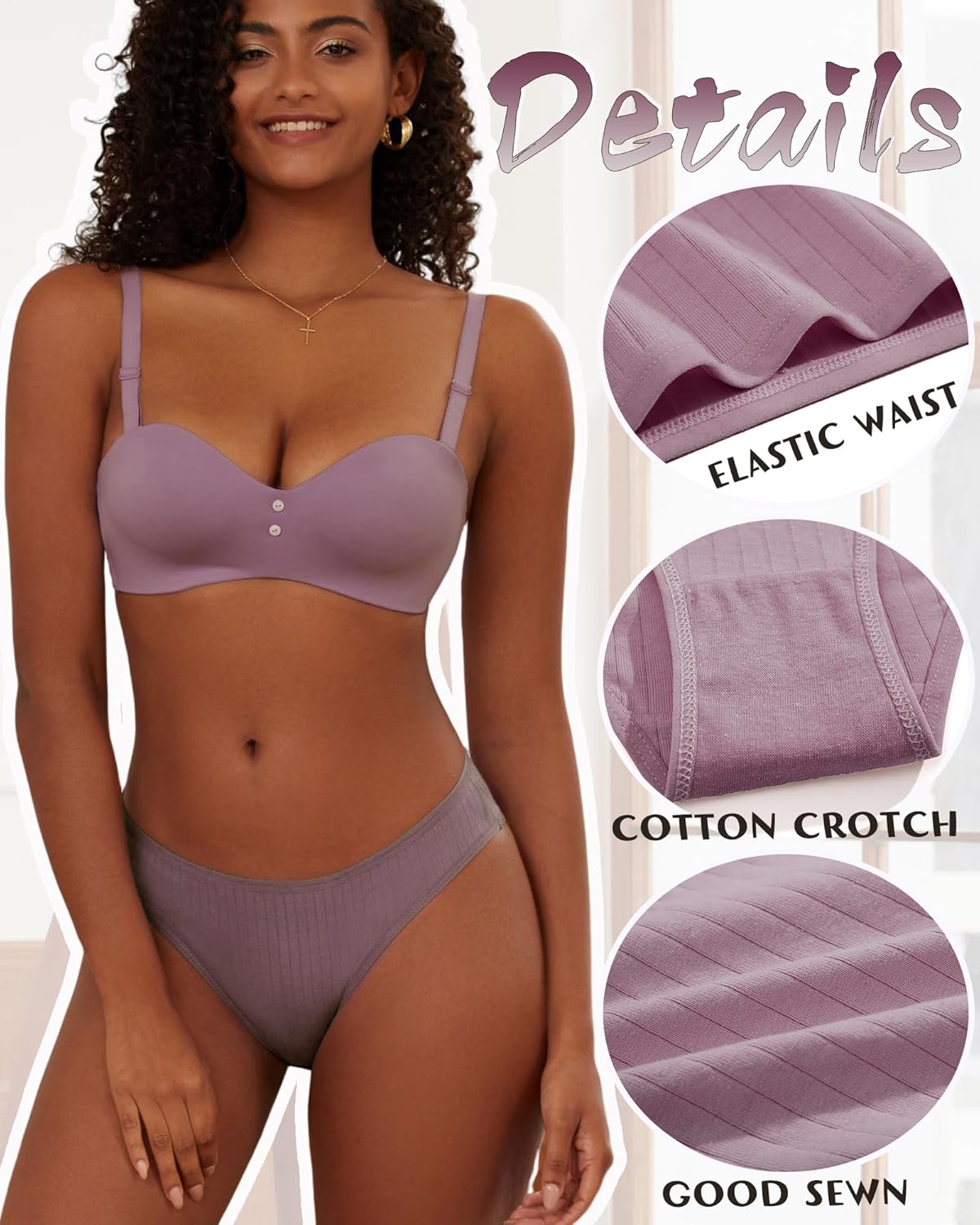 Cotton Underwear for Women Sexy Low Rise Ribbed Hipster Breathable Soft Womens Bikini Panties Cheeky S-3XL