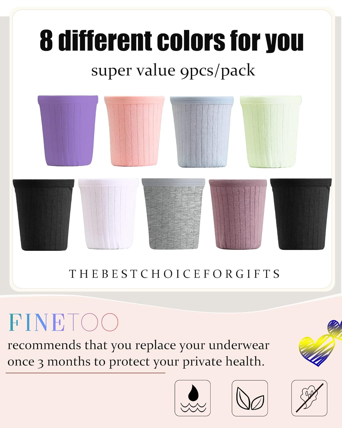 Cotton Underwear for Women Sexy Low Rise Ribbed Hipster Breathable Soft Womens Bikini Panties Cheeky S-3XL