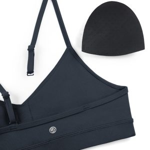 CRZ YOGA Butterluxe V-Neck Sports Bras for Women - Adjustable Thin Straps Padded Yoga Top Basic Wireless Camisole