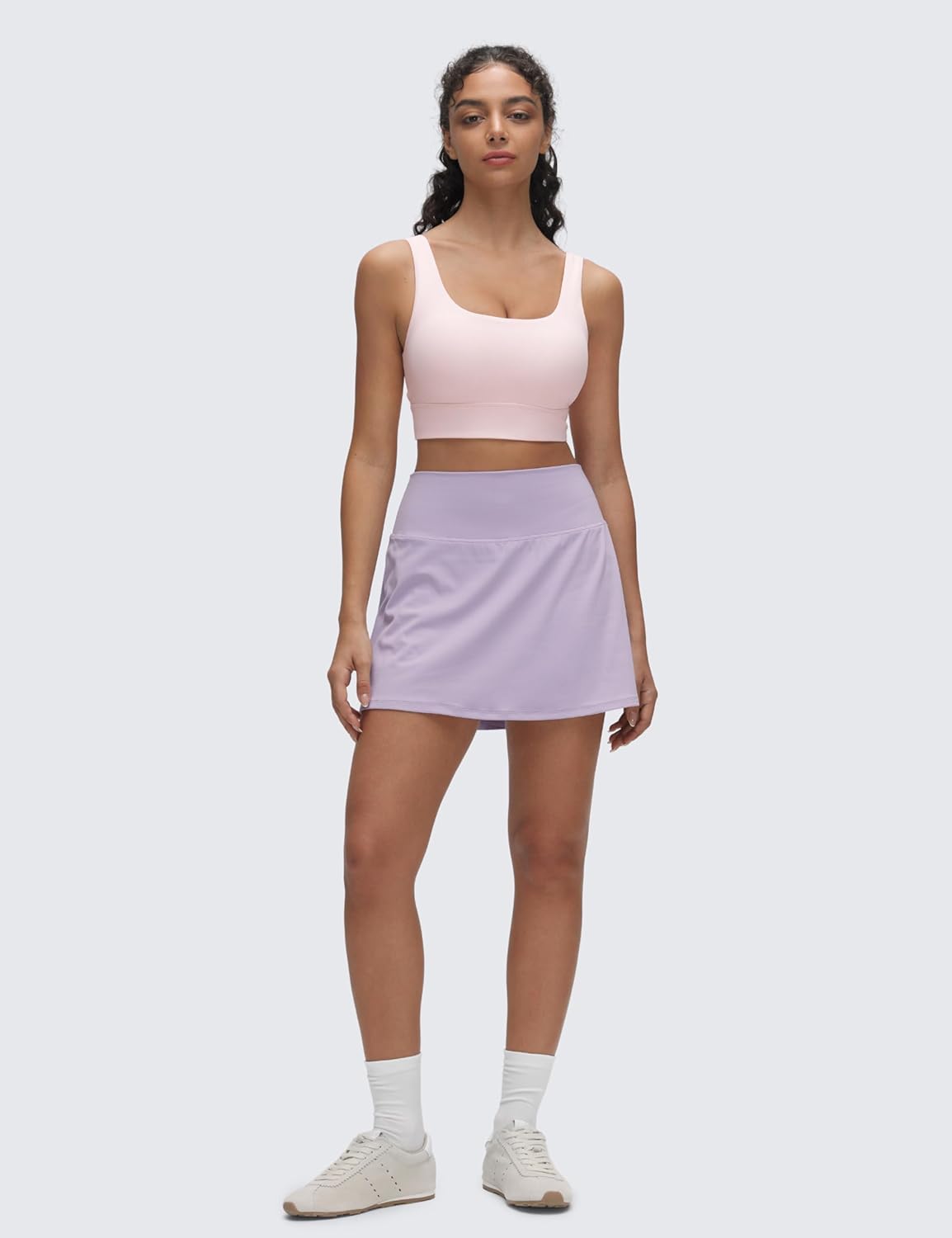 CRZ YOGA Butterluxe Womens U Back Sports Bra - Scoop Neck Padded Low Impact Yoga Clothes Workout Crop Top with Built in Pads