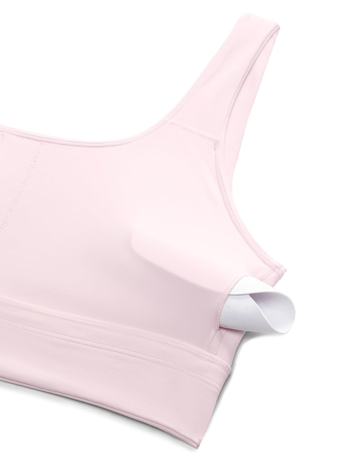 CRZ YOGA Butterluxe Womens U Back Sports Bra - Scoop Neck Padded Low Impact Yoga Clothes Workout Crop Top with Built in Pads