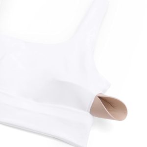 CRZ YOGA Butterluxe Womens U Back Sports Bra - Scoop Neck Padded Low Impact Yoga Clothes Workout Crop Top with Built in Pads