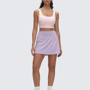 CRZ YOGA Butterluxe Womens U Back Sports Bra - Scoop Neck Padded Low Impact Yoga Clothes Workout Crop Top with Built in Pads