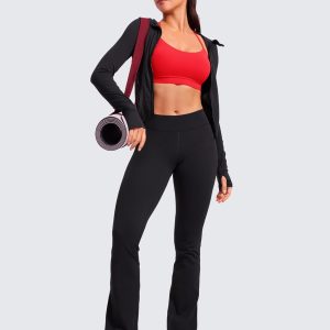 CRZ YOGA Butterluxe Womens Y Back Sports Bra - Padded Racerback Low Impact Spaghetti Thin Strap Workout Yoga Top