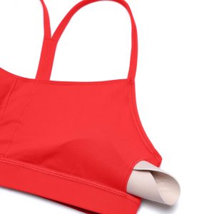 CRZ YOGA Butterluxe Womens Y Back Sports Bra - Padded Racerback Low Impact Spaghetti Thin Strap Workout Yoga Top