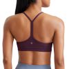 CRZ YOGA Butterluxe Womens Y Back Sports Bra - Padded Racerback Low Impact Spaghetti Thin Strap Workout Yoga Top