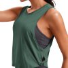 CRZ YOGA Pima Cotton Cropped Workout Tank Tops for Women - Sleeveless Sports Athletic Yoga Running Gym Crop Shirts
