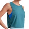 CRZ YOGA Pima Cotton Cropped Workout Tank Tops for Women - Sleeveless Sports Athletic Yoga Running Gym Crop Shirts