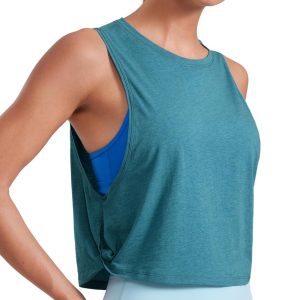 CRZ YOGA Pima Cotton Cropped Workout Tank Tops for Women - Sleeveless Sports Athletic Yoga Running Gym Crop Shirts