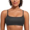 CRZ YOGA Womens Butterluxe Adjustable Spaghetti Strap Sports Bra - Scoop Neck Wireless Padded Yoga Workout Crop Top