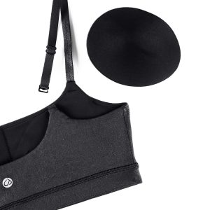 CRZ YOGA Womens Butterluxe Adjustable Spaghetti Strap Sports Bra - Scoop Neck Wireless Padded Yoga Workout Crop Top