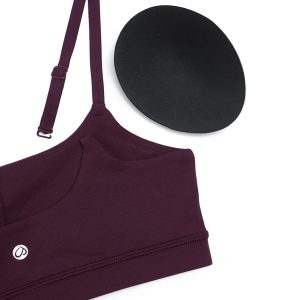 CRZ YOGA Womens Butterluxe Adjustable Spaghetti Strap Sports Bra - Scoop Neck Wireless Padded Yoga Workout Crop Top