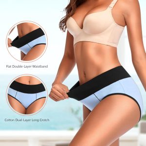 Eiggam Underwear for Women Cotton High Waist Panties Full Coverage Briefs Soft Strech Ladies Breathable Panties-Multi Pack