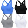 Evercute Adjustable Sports Bras for Women 3/4 Pack Racerback High Support Bras Padded Workout Bras Seamless Yoga Athletic Bra