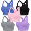 Evercute Adjustable Sports Bras for Women 3/4 Pack Racerback High Support Bras Padded Workout Bras Seamless Yoga Athletic Bra