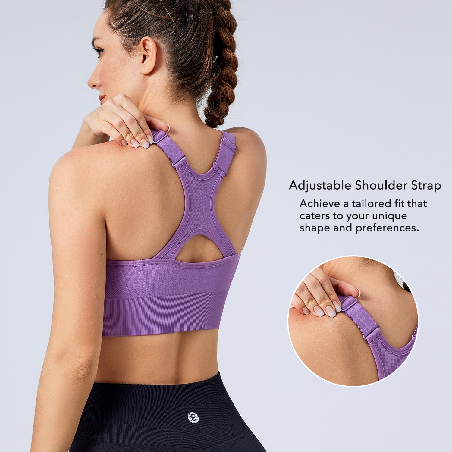 Evercute Adjustable Sports Bras for Women 3/4 Pack Racerback High Support Bras Padded Workout Bras Seamless Yoga Athletic Bra