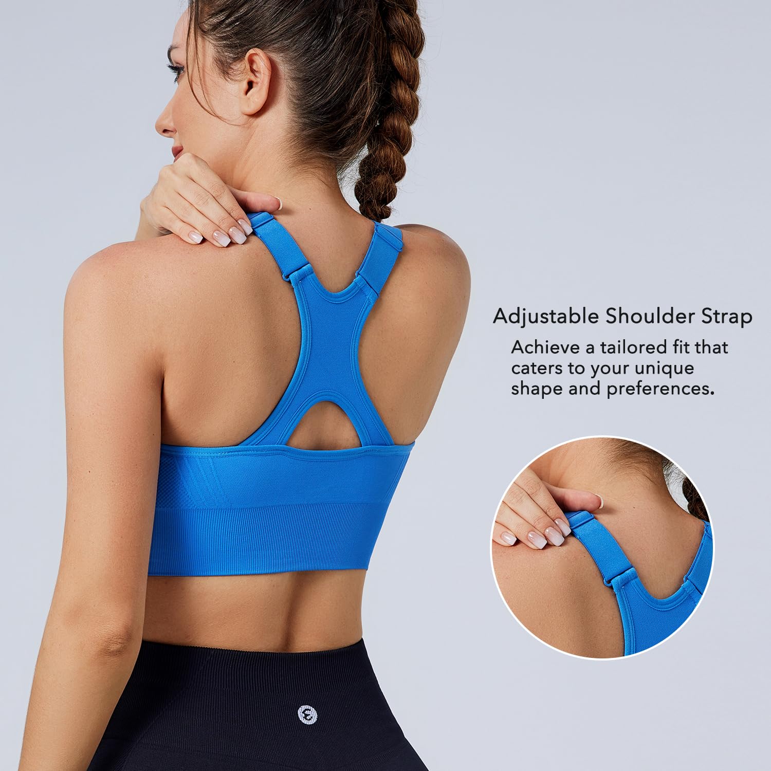 Evercute Adjustable Sports Bras for Women 3/4 Pack Racerback High Support Bras Padded Workout Bras Seamless Yoga Athletic Bra