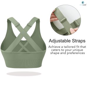 Evercute Sports Bra for Women Padded Medium Support Criss Cross Strappy Bras Seamless High Impact Yoga Exercise Athletic Bras