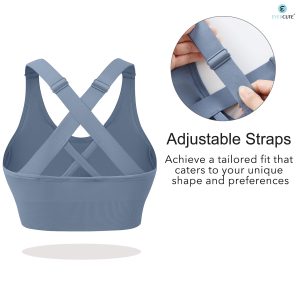 Evercute Sports Bra for Women Padded Medium Support Criss Cross Strappy Bras Seamless High Impact Yoga Exercise Athletic Bras