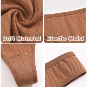 FINETOO 10 pack Cotton Thongs for Women Breathable Low Rise Bikini Lady Panties Womens Underwear Sexy S-XL