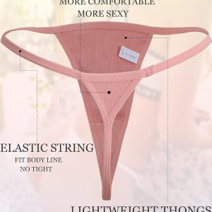 FINETOO 10 Pack G-String Thongs for Women Cotton Panties Stretch T-back Tangas Low Rise Hipster Underwear Sexy S-XL