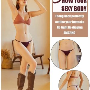 FINETOO 10 Pack G-String Thongs for Women Cotton Panties Stretch T-back Tangas Low Rise Hipster Underwear Sexy S-XL