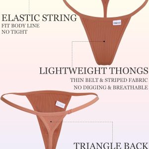 FINETOO 10 Pack G-String Thongs for Women Cotton Panties Stretch T-back Tangas Low Rise Hipster Underwear Sexy S-XL