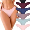 FINETOO Cotton Thongs for Women Soft Low Rise Sexy Thong Ladies Panties Womens Underwear 6 Pack S-XXXL