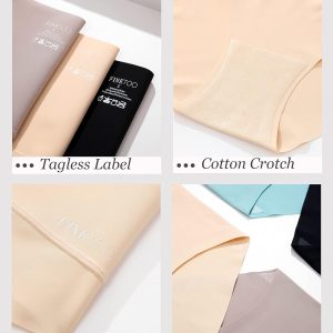 FINETOO Tummy Control Underwear for Women High Waisted Nylon Brief No Show Womens Bikini Seamless Panties 4pack S-XXXL